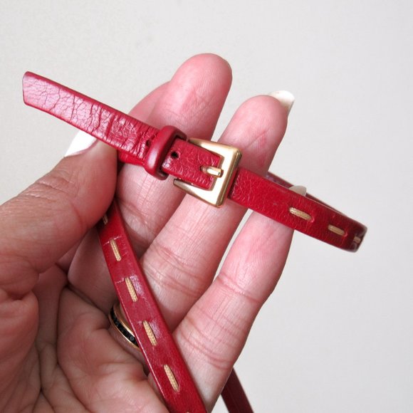 FRANCO SARTO Red Ankle Strap Wedge Heels Open Toe Sandals Sexy Chic Pair! - Picture 8 of 13